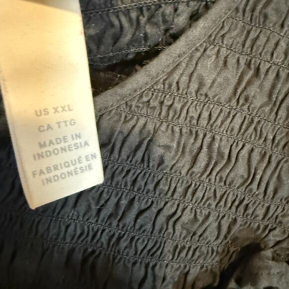 H&M Dress Womens 2XL Black Ruffle Cottage Core Goth Mini Stretch Balloon Sleeve - Picture 8 of 13